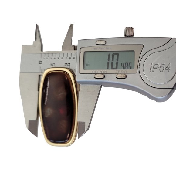 Gold Tone Signed Japan Hinged Makeup Lip Mirror Lipstick Holder Case E194 - Picture 10 of 12